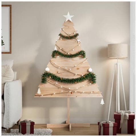 Albero Di Natale Decorativo In Legno 150 Cm In Legno Massello - Foto 1