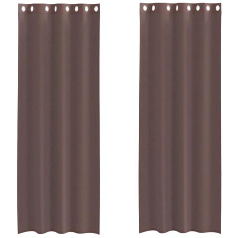 Tende In Voile Con Occhielli 2 Pz Marrone 140x260 Cm - Foto 2