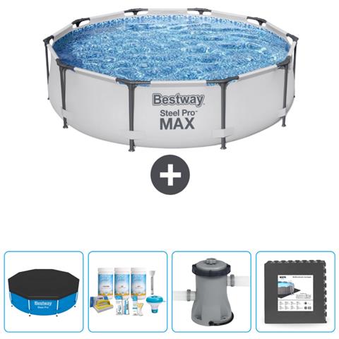 Piscina Fuori Terra - In Giro - 305x76 Cm - Grigio - Include Accessori Coordinati Cb3 - Foto 1