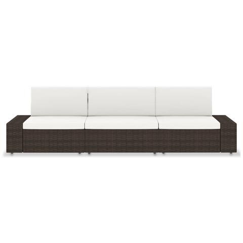 Lusso Casadino -  Divano Modulare A 3 Posti In Polyrattan Marrone - Foto 1