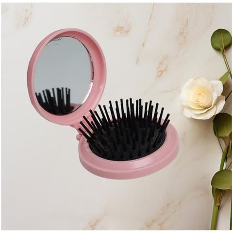 Pettine Pieghevole Compatto Con Cuscino D'aria E Specchietto Per Trucco Pink - Foto 8