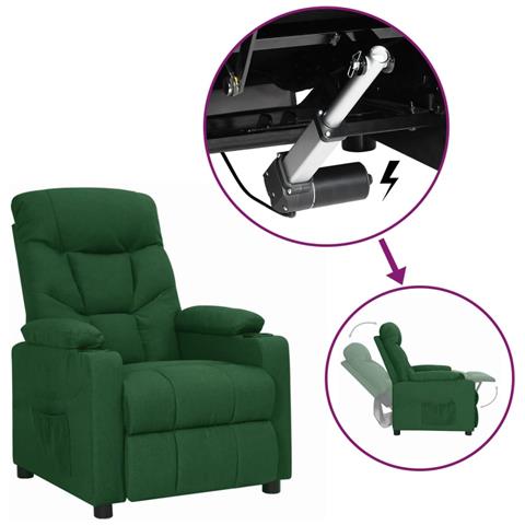 Lusso Casadino - Poltrona Alzapersona Verde Scuro Tessuto - Foto 2