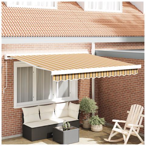 Ombrello retrattile manuale a righe multicolore 350x250 cm - Foto 2