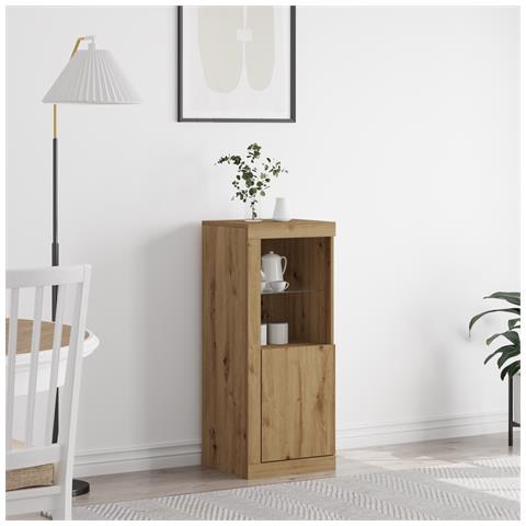 Mobile da salotto con luci LED Rovere Artigianale 41x37x100 cm - Foto 2