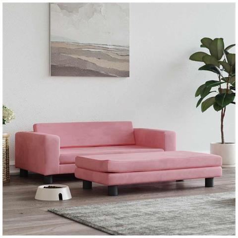 Lettino per Cani con Estensione Rosa 100x50x30 cm in Velluto - Foto 2