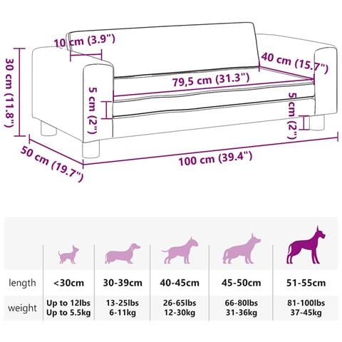 Lettino per Cani con Estensione Rosa 100x50x30 cm in Velluto - Foto 9