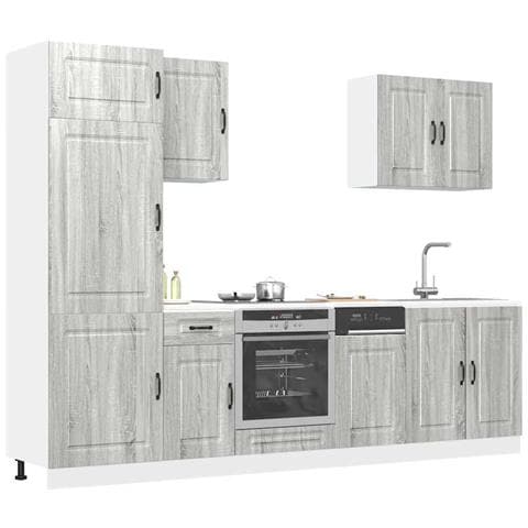 Set Mobili da Cucina 7 pz Kalmar Grigio Sonoma in Truciolato - Foto 2