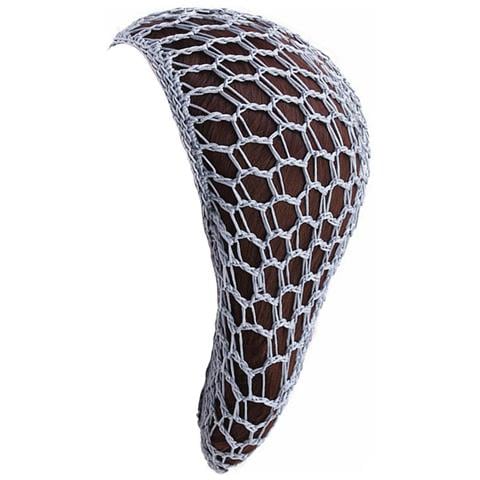 Rete Per Capelli All'uncinetto Fatta A Mano Con Fiocco Retrò - Accessorio Elegante E Funzionale Grey - Foto 2