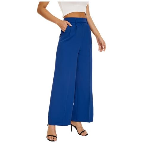 Pantaloni Da Donna A Vita Alta Gamba Larga Blu Xl - Foto 4