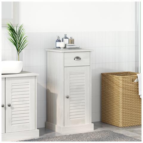 "Mobile da Bagno ""VIGO"" con Cassetto 37x34x80 cm in Legno Massello di Pino" - Foto 2