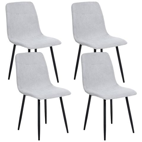 Set Di 4 Sedie Da Pranzo Tuscola Tessuto Grigio Chiaro - Foto 2