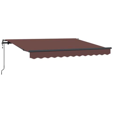 Tenda Retrattile Marrone 350 x 200 cm Poliestere e Alluminio - Foto 1