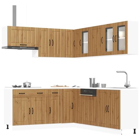 Set Mobili da Cucina 11 pz Lucca Rovere Artigianale Truciolato - Foto 2