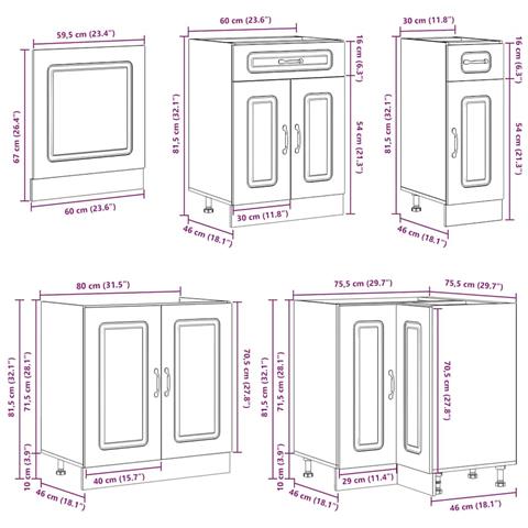 Set Mobili da Cucina 11 pz Lucca Rovere Artigianale Truciolato - Foto 9
