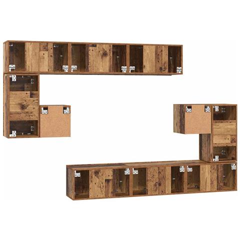 Set mobile TV 10 pcs Legno vecchio 60 x 30 x 30 cm - Foto 9