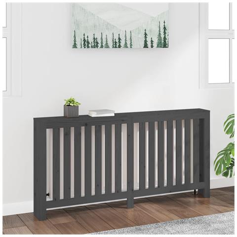 Copertura Termosifone Grigia 169x19x84 cm Legno Massello Pino - Foto 2
