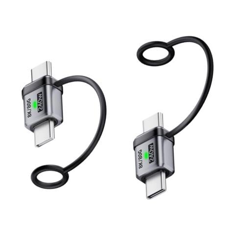 Adattatore Da Tipo-c Maschio A Maschio 2-pack: Ricarica 240w E Trasferimento Dati 120gbps Silver - Foto 1