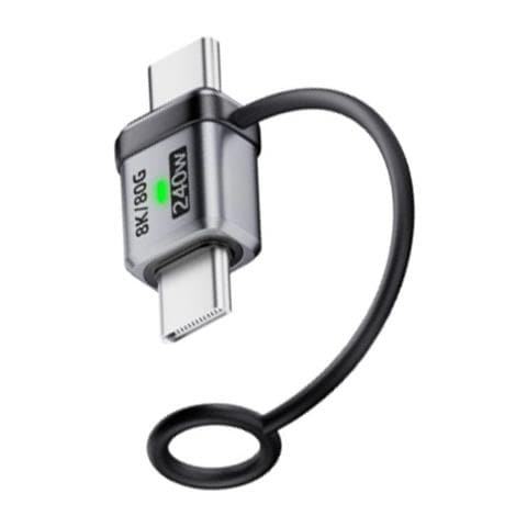 Adattatore Da Tipo-c Maschio A Maschio 2-pack: Ricarica 240w E Trasferimento Dati 120gbps Silver - Foto 3