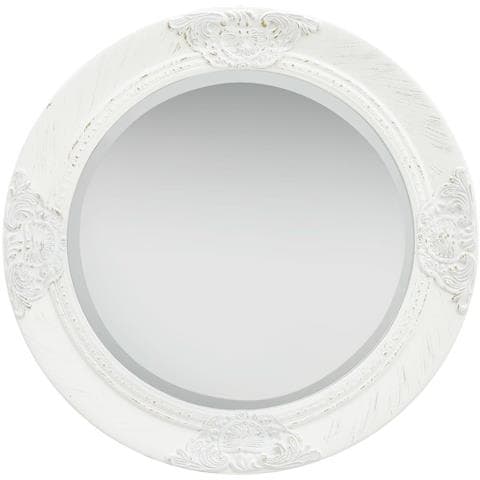 Specchio Da Parete Stile Barocco 50 Cm Bianco - Foto 1