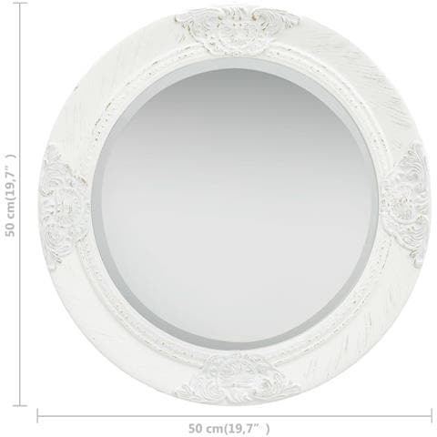 Specchio Da Parete Stile Barocco 50 Cm Bianco - Foto 5