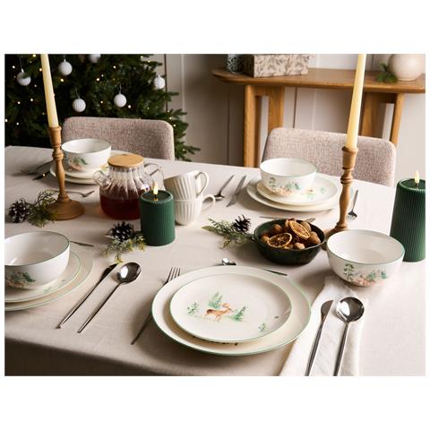 Set Di 12 Stoviglie Chili Porcellana Bianco - Foto 1