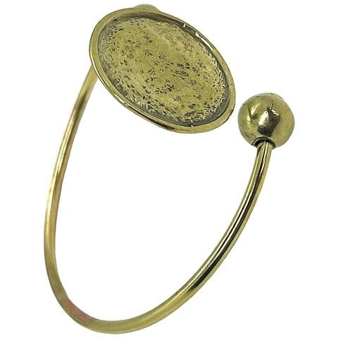 Bracciale Regolabile Placcato Oro Con Piastra Moon In Ottone E Zama - Foto 2
