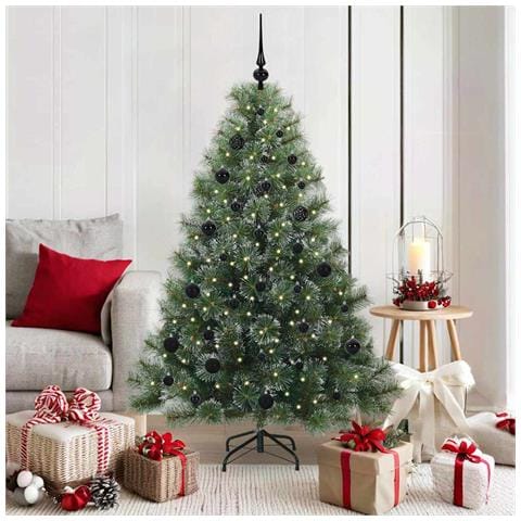 Albero di Natale artificiale con 150 LED Verde 150 cm PE e PVC - Foto 2