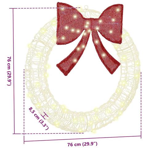 Ghirlanda con 60 LED Bianco caldo 75 cm Acrilico - Foto 7