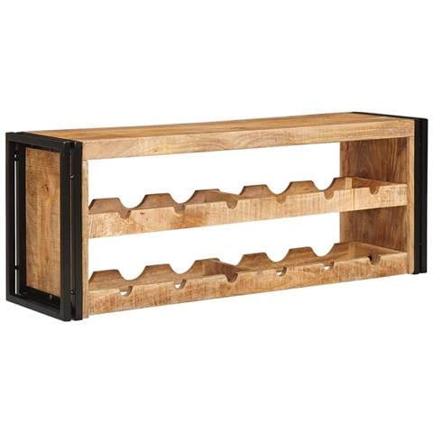Portabottiglie 100 x 45 x 33 cm Legno di Mango Grezzo Massiccio - Foto 2