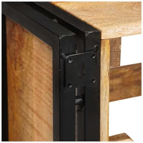 Portabottiglie 100 x 45 x 33 cm Legno di Mango Grezzo Massiccio - Foto 9