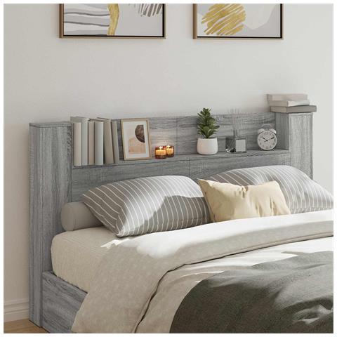 Testiera Grigio Sonoma 180 x 16,5 x 103,5 cm Legno multistrato - Foto 2