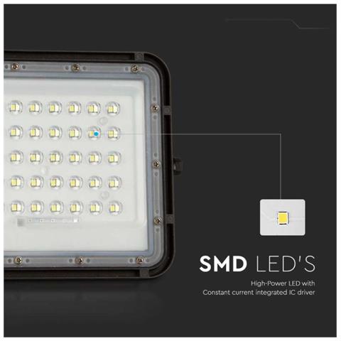 Faro LED con Telecomando e Pannello Solare 10W 4000K IP65, colore Nero - Foto 2
