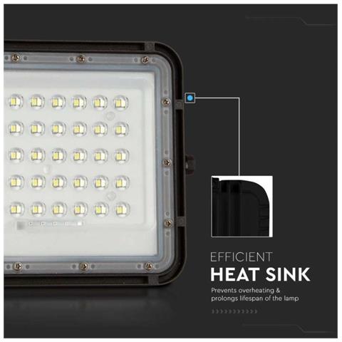 Faro LED con Telecomando e Pannello Solare 10W 4000K IP65, colore Nero - Foto 3