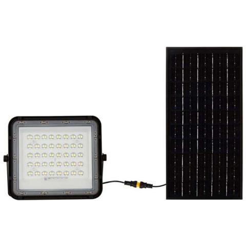 Faro LED con Telecomando e Pannello Solare 10W 4000K IP65, colore Nero - Foto 1