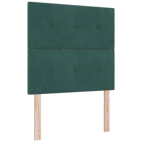 Letto a Sorgente LED Verde Scuro 100 x 200 cm Tessuto - Foto 1