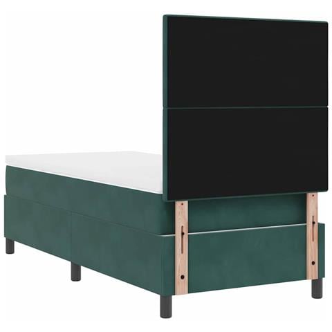 Letto a Sorgente LED Verde Scuro 100 x 200 cm Tessuto - Foto 9
