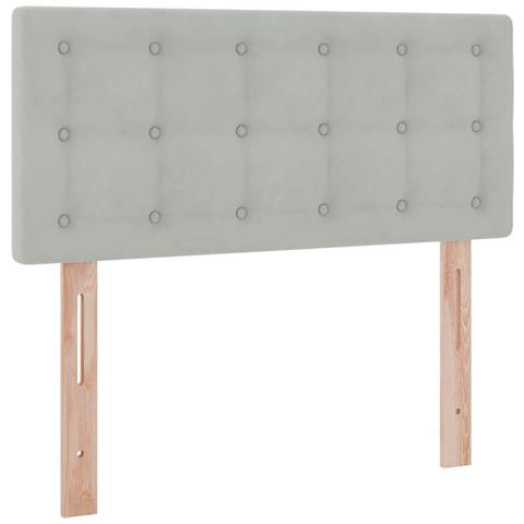 Letto con Contenitore Grigio chiaro 100 x 200 cm Velluto - Foto 9