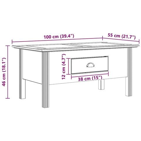 Tavolino da salotto BODO Marrone miele 100 x 55 x 45,8 cm - Foto 8