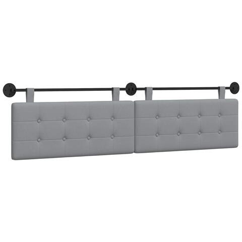 Testata appesa Grigio chiaro 210 x 55 x 5 cm Tessuto - Foto 1