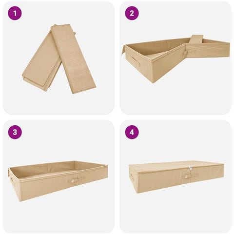 Scatola di Stoccaggio 6 pcs Crema 100 x 50 x 18 cm - Foto 9