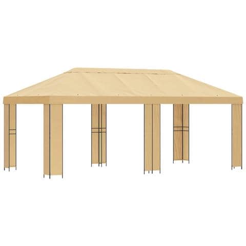 Gazebo da giardino 6 x 3 m Crema Poliestere e Acciaio 190 - Foto 1