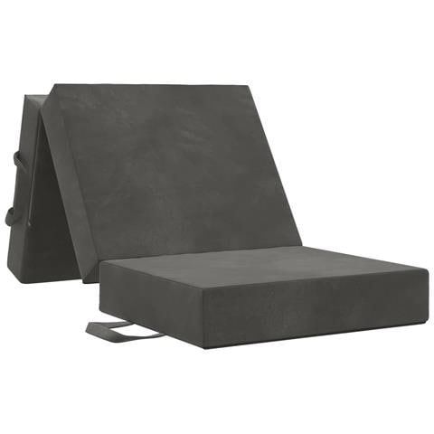 Divano Letto Pieghevole 75 x 63 x 45 cm Grigio Scuro - Foto 1