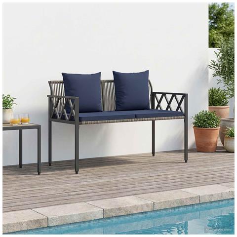 Panchine da esterno 2 -Seater 116 x 56 x 75 cm polyrattan - Foto 2