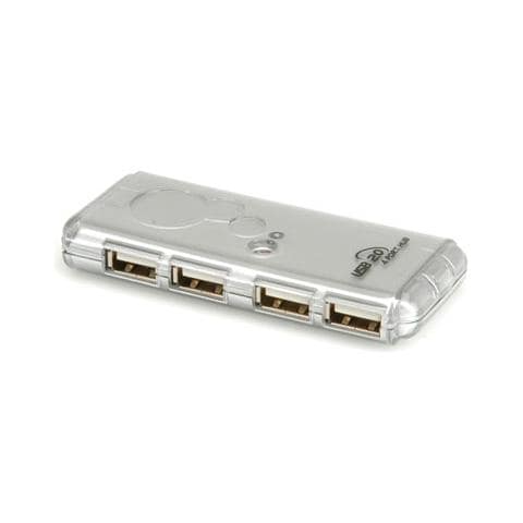 USB 2.0 Notebook Hub, 0,2m, 480 Mbit / s, Argento, USB Mini B, 10 x 50 x 50 mm - Foto 1