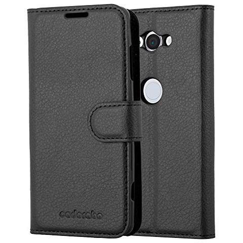 Custodia Compatibile Con Sony Xperia Xz2 Compact In Nero Carbone - Coperchio Protettiva Con Chiusura Magnetica, Funzione Stand E Tasca Per Le Carte - Foto 8