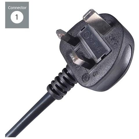 27-0305 Cavo Di Alimentazione Nero 1 M (1m Black Laptop Pwr Crd 3 Slot - Uk Bs-1363 To C5 Leaf Pwr Cbl) - Foto 2