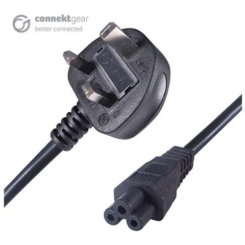 27-0305 Cavo Di Alimentazione Nero 1 M (1m Black Laptop Pwr Crd 3 Slot - Uk Bs-1363 To C5 Leaf Pwr Cbl) - Foto 1