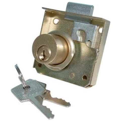 Serratura A Cilindro X Mobili Da Applicare Acciaio D. ottonato C. ottone Mm 20x20 E. mm 25 - Foto 1