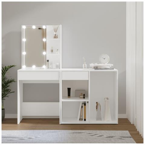 Toeletta Led Con Armadietto In Legno Multistrato Bianco - Foto 16