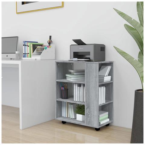 Armadietto con Ruote Grigio Sonoma 60x35x75cm Legno Multistrato - Foto 12